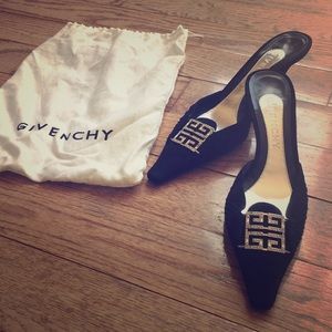 Givenchy heel mule kitten shoes. Vintage.